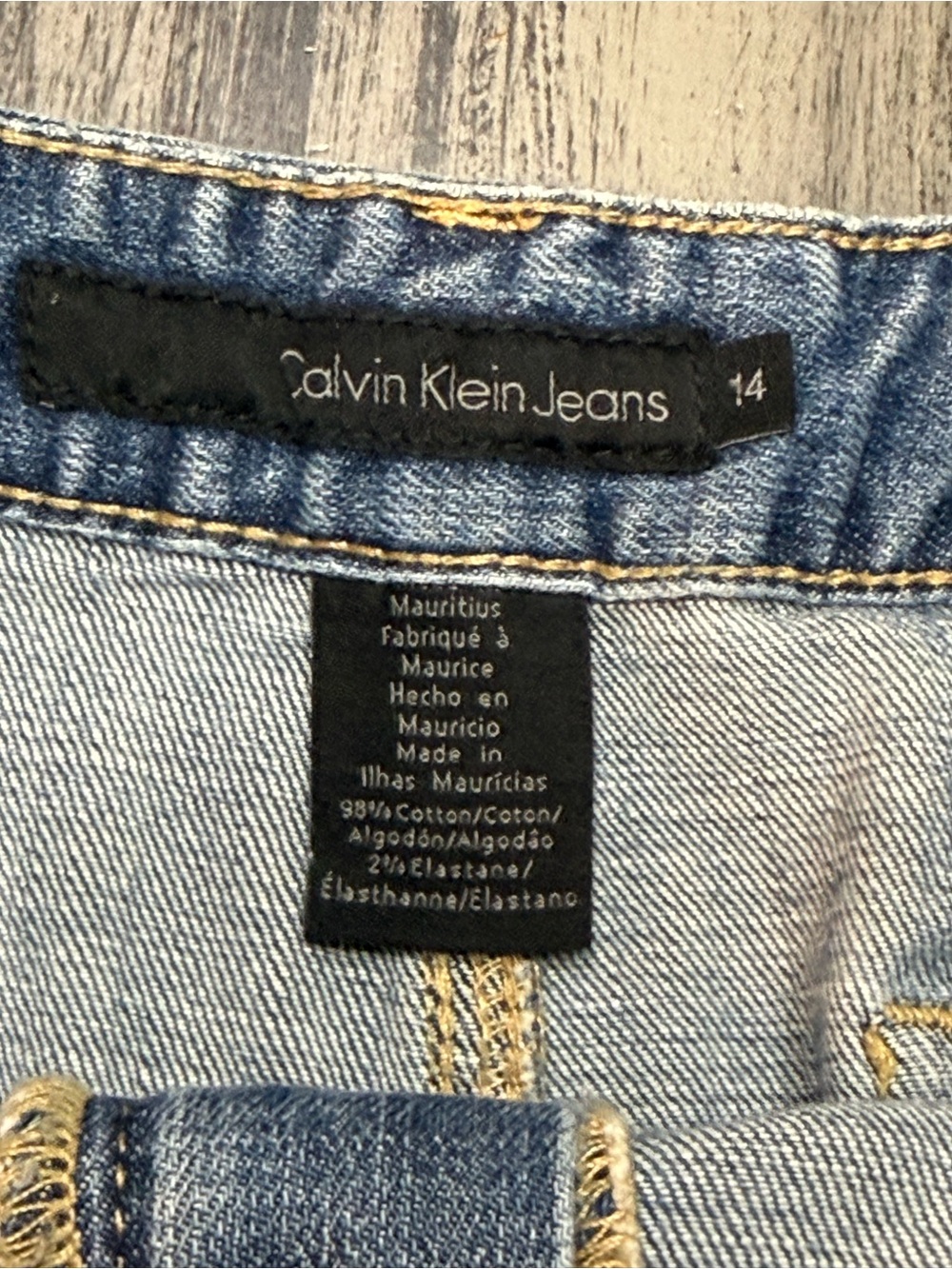 Calvin Klein Denim Distressed Mini Skirt Size 14 - Picture 10 of 14